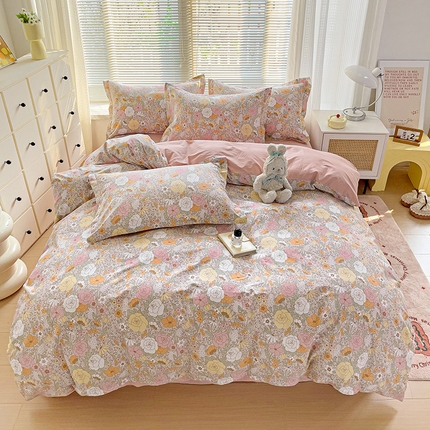 91家纺网 家纺一手货源 找家纺 大柏树 2025新款全棉13376印花四件套系列（可定制）-床单四件套 灵韵