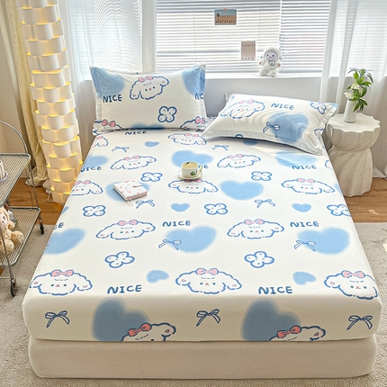 91家纺网 家纺一手货源 找家纺 （总）涵宸家纺 2024新款全棉小清新印花单品套件--单床笠