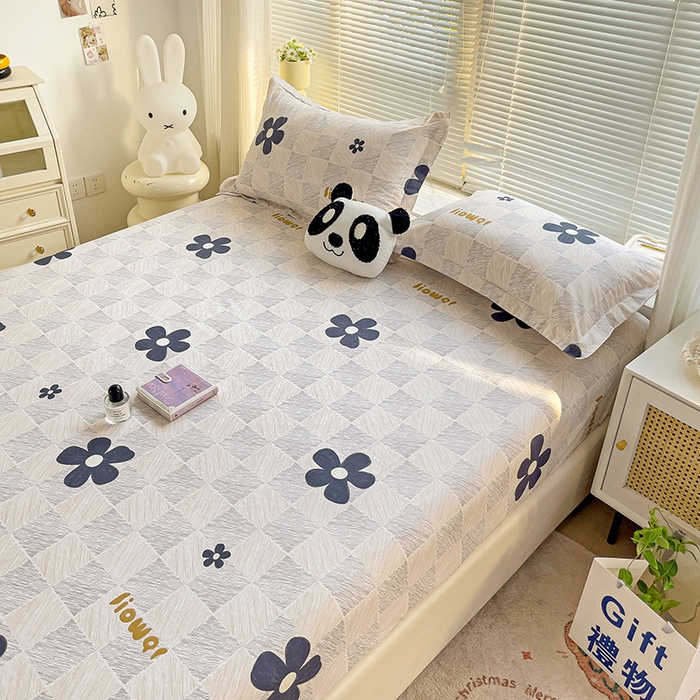 91家纺网 家纺一手货源 找家纺 大柏树 2025新款全棉13376印花四件套系列（可定制）-单床笠 熹微