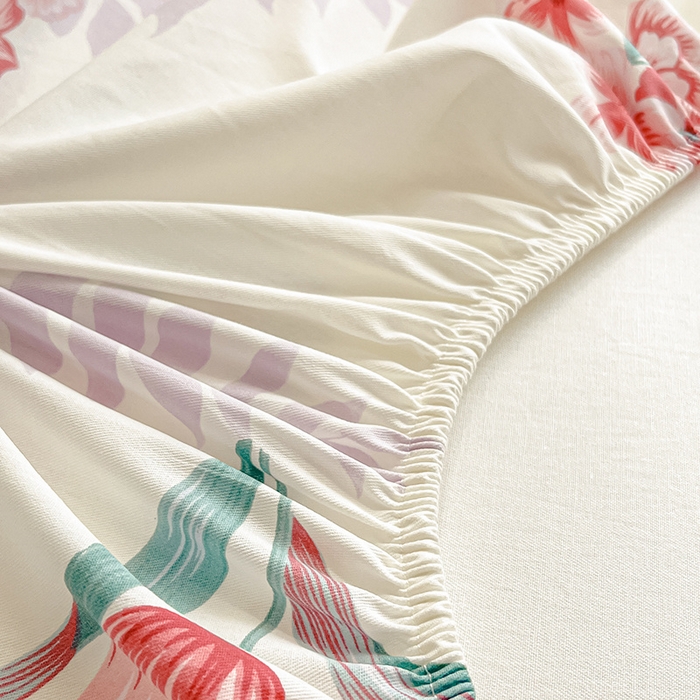 91家纺网 家纺一手货源 找家纺 涵宸家纺 2024新款全棉小清新印花单品套件--单床笠 床笠-长歌行