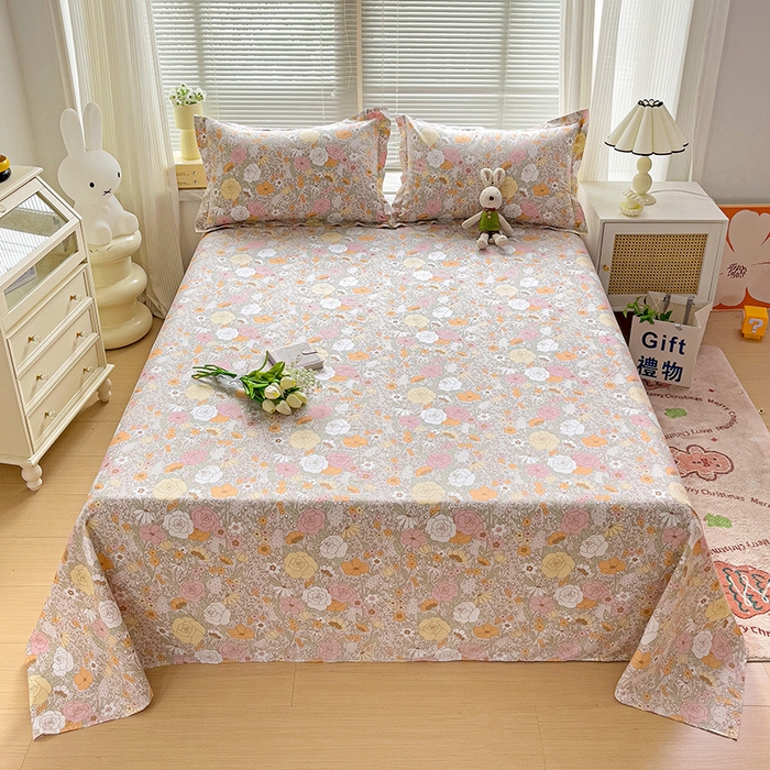 91家纺网 家纺一手货源 找家纺 大柏树 2025新款全棉13376印花四件套系列（可定制）-单床单 灵韵