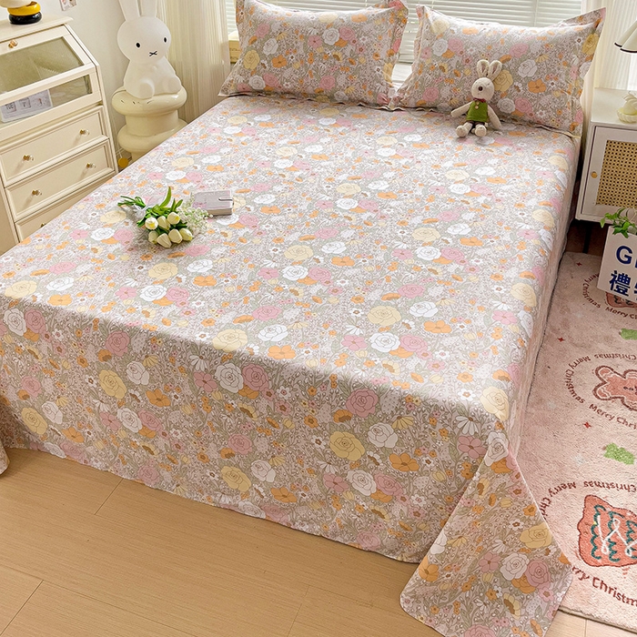 91家纺网 家纺一手货源 找家纺 大柏树 2025新款全棉13376印花四件套系列（可定制）-单床单 灵韵