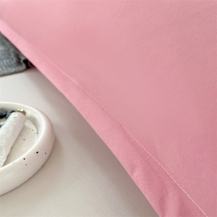 91家纺网 家纺一手货源 找家纺 梦舒羽 2025新款抗菌防水四季款枕套宿舍情侣枕芯套双人枕头套 防水单层枕套-豆沙粉