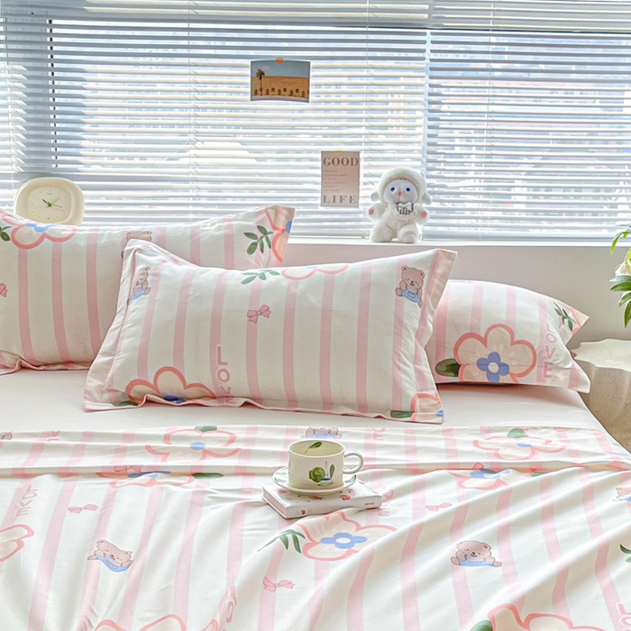 91家纺网 家纺一手货源 找家纺 涵宸家纺 2024新款全棉小清新印花单品套件--单枕套 枕套-弗洛斯