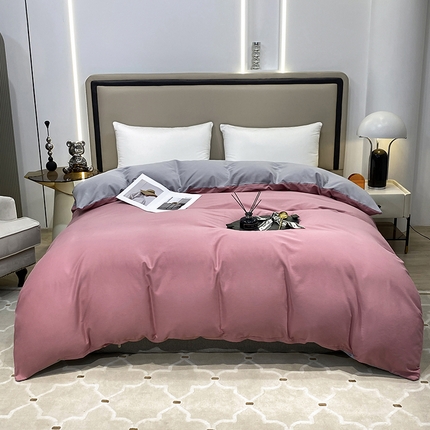 91家纺网 家纺一手货源 找家纺 （总）富馨莱 2024新款60支A类全棉纯棉磨毛纯色双拼被套