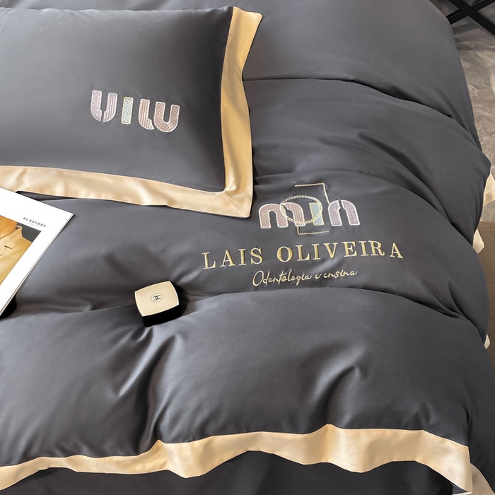 91家纺网 家纺一手货源 找家纺 遇见家居生活馆 2024新款亲肤磨毛刺绣四件套-克洛伊 克洛伊-高级灰