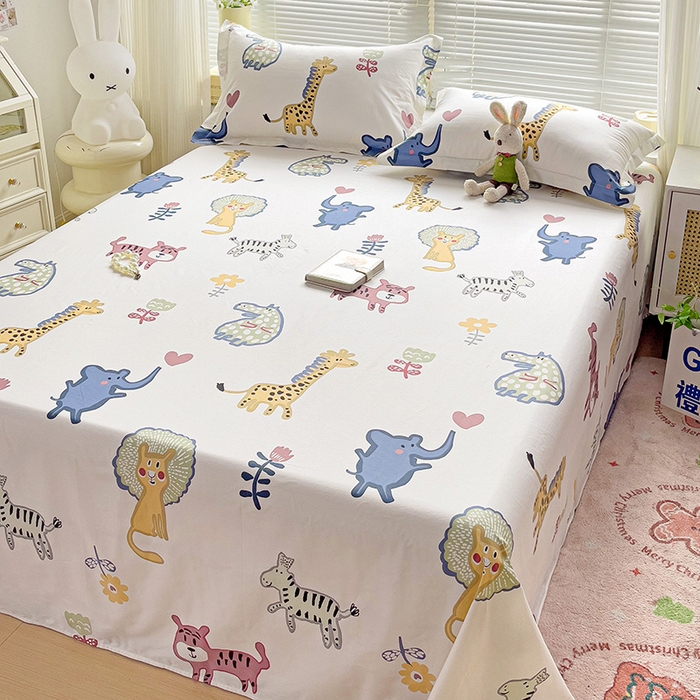 91家纺网 家纺一手货源 找家纺 大柏树 2025新款全棉13376印花四件套系列（可定制）-单床单 爱乐儿