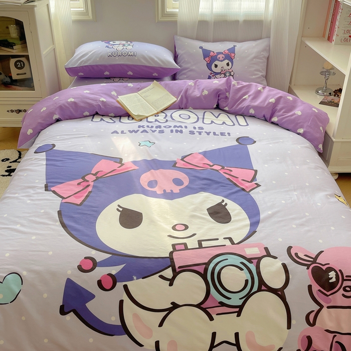 91家纺网 家纺一手货源 找家纺 星座 2025大版全棉三丽鸥四件套 魔法库洛米