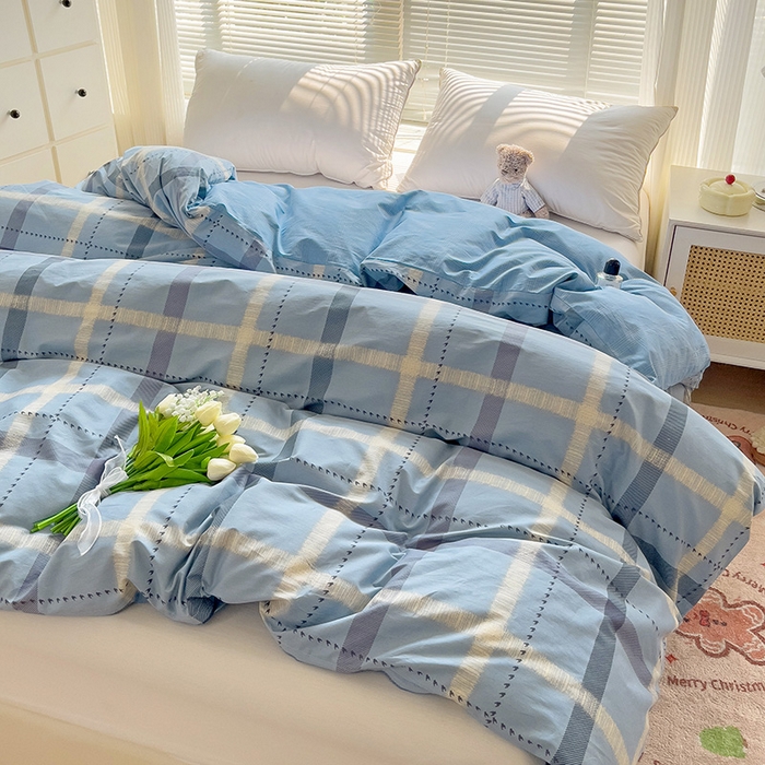 91家纺网 家纺一手货源 找家纺 大柏树 2025新款全棉13376印花四件套系列（可定制）-单被套 卡洛塔-蓝