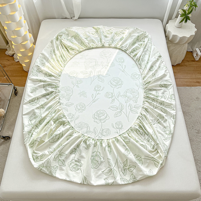 91家纺网 家纺一手货源 找家纺 涵宸家纺 2024新款全棉小清新印花单品套件--单床笠 床笠-晚风吟