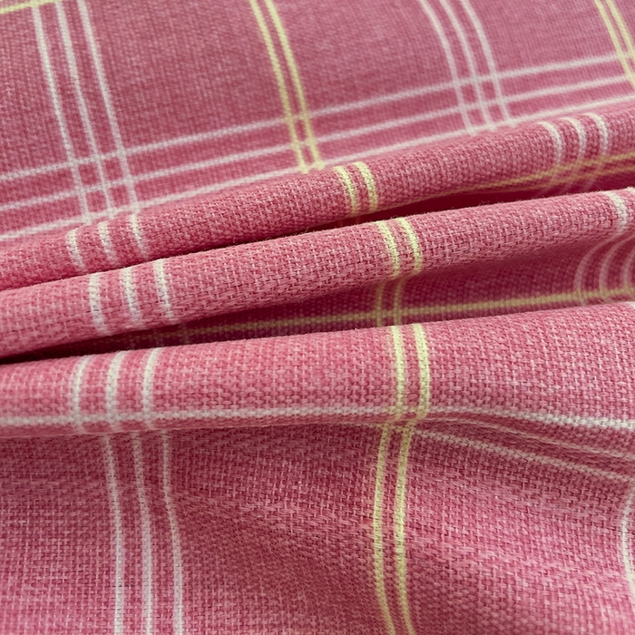 91家纺网 家纺一手货源 找家纺 梵克保罗 2024新款鱼骨棉老粗布凉席花边款床单三件套 格韵-粉