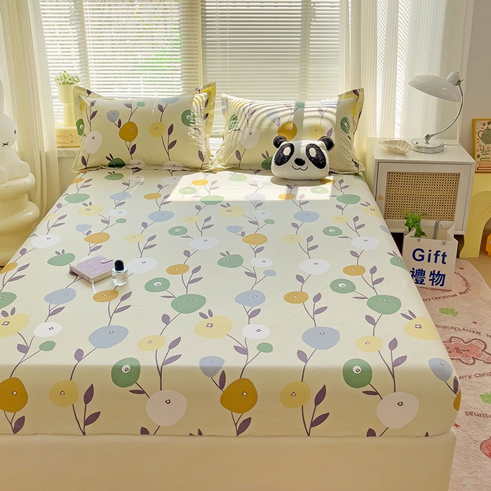 91家纺网 家纺一手货源 找家纺 大柏树 2025新款全棉13376印花四件套系列（可定制）-单床笠 娜然