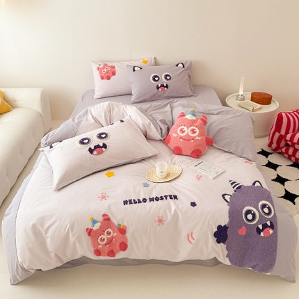 91家纺网 家纺一手货源 找家纺 （总）懒猫家纺 24新款40支全棉水洗棉毛巾绣四件套礼盒包装