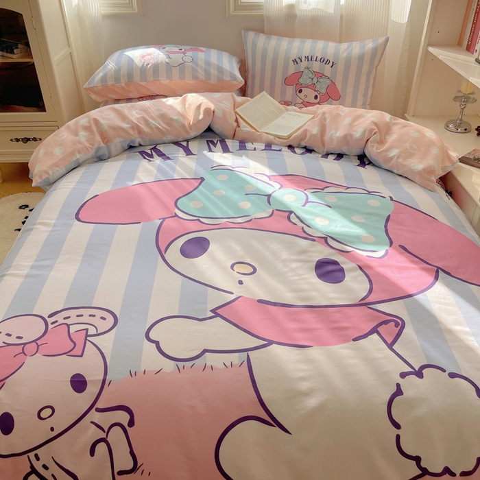 91家纺网 家纺一手货源 找家纺 星座 2025大版全棉三丽鸥四件套 甜心美乐蒂