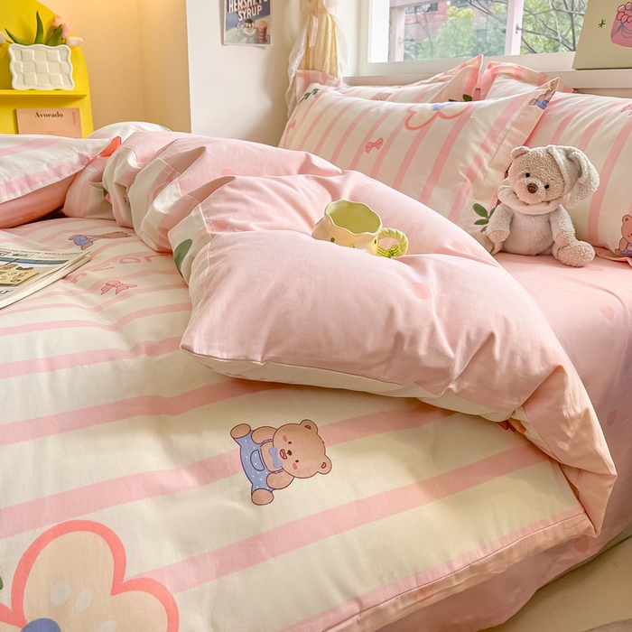 91家纺网 家纺一手货源 找家纺 涵宸家纺 2024新款全棉小清新印花单品套件--单被套 弗洛斯