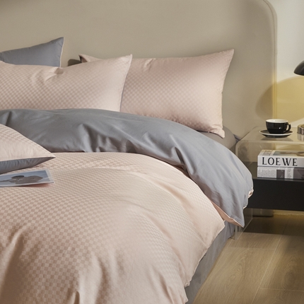 涵宸家纺 2024新款全棉提花四件套-菲比 菲比-玫瑰灰