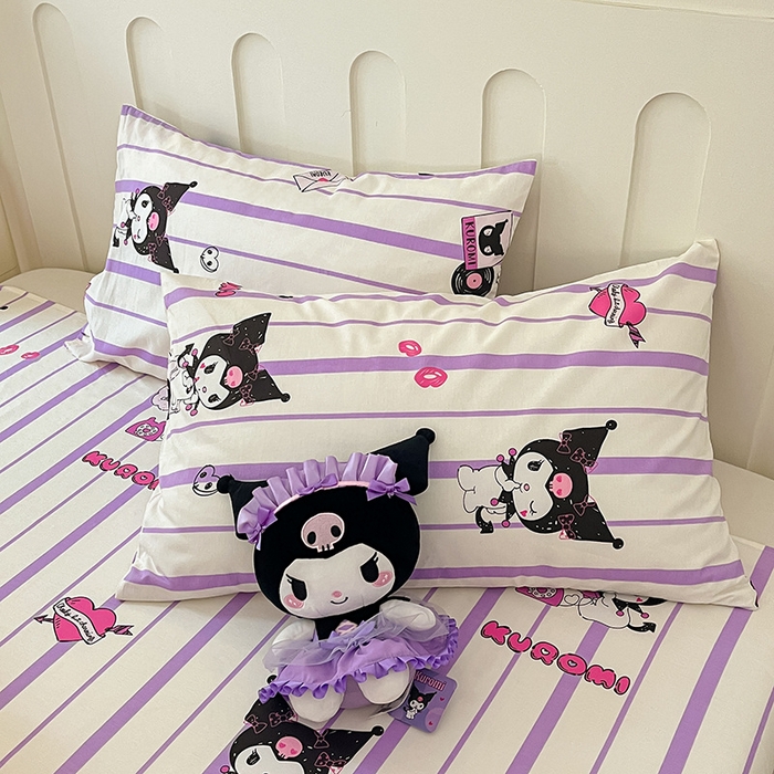 91家纺网 家纺一手货源 找家纺 博雅 2024新款三丽鸥正版授权全棉活性印花单床笠 爱意库洛米