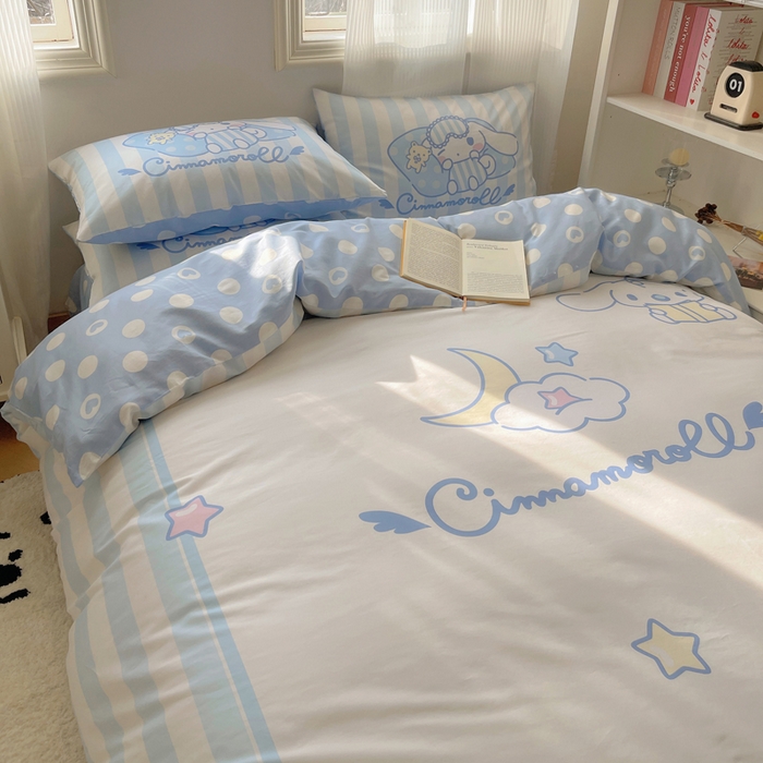 91家纺网 家纺一手货源 找家纺 星座 2025大版全棉三丽鸥四件套 晚安玉桂狗