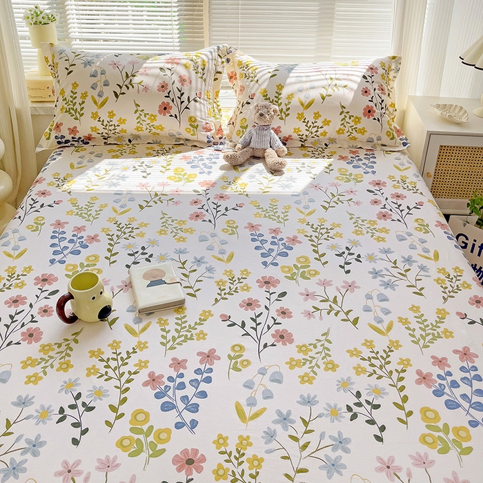 91家纺网 家纺一手货源 找家纺 大柏树 2025新款全棉13376印花四件套系列（可定制）-单床笠 云梦花都