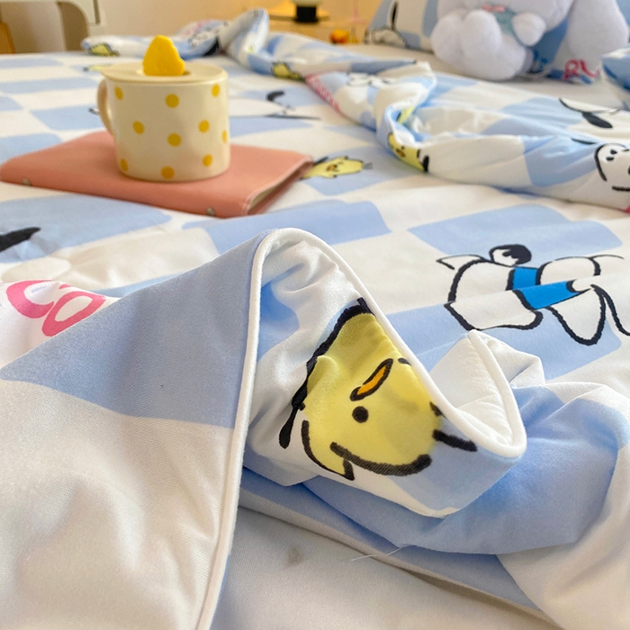 91家纺网 家纺一手货源 找家纺 DS-2025新款儿童卡通三丽鸥正版授权A类针织棉夏被系列 蓝格帕恰狗