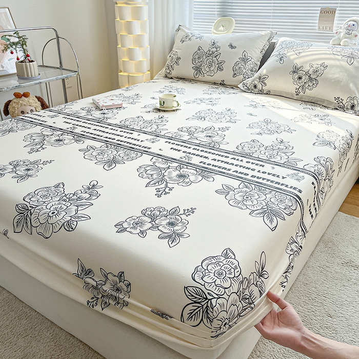 91家纺网 家纺一手货源 找家纺 涵宸家纺 2024新款全棉小清新印花单品套件--单床笠 床笠-安曼