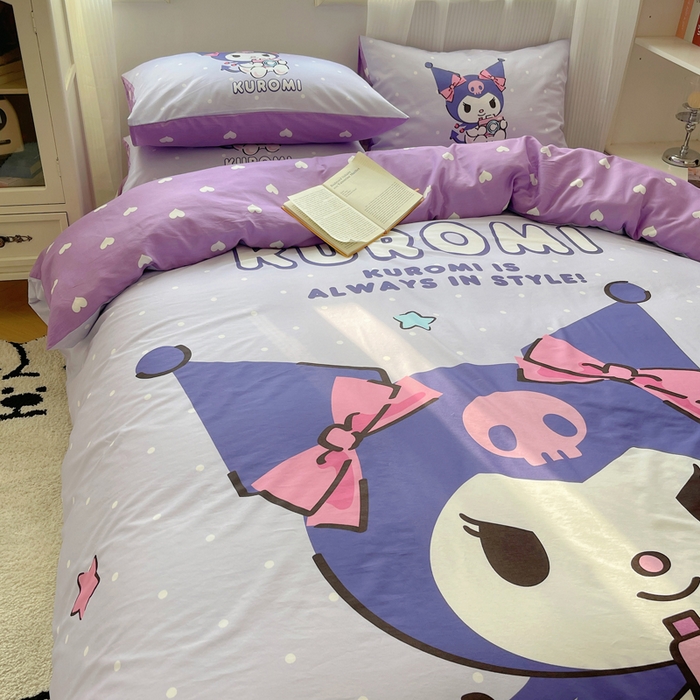 91家纺网 家纺一手货源 找家纺 星座 2025大版全棉三丽鸥四件套 魔法库洛米