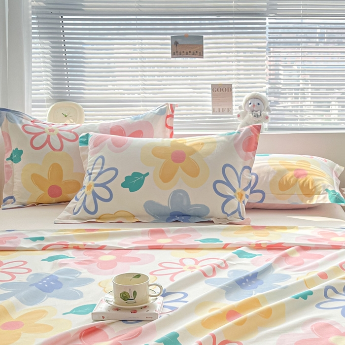 91家纺网 家纺一手货源 找家纺 涵宸家纺 2024新款全棉小清新印花单品套件--单枕套 枕套-爱恋