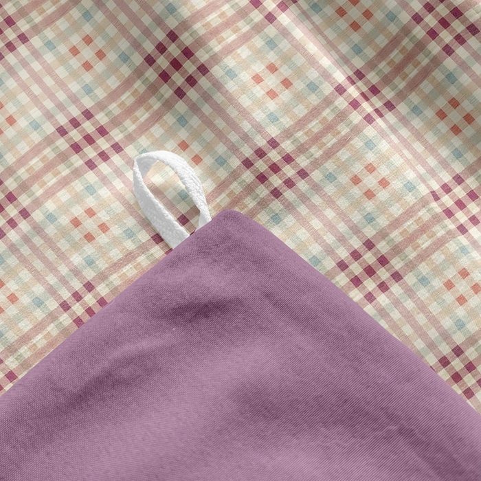 91家纺网 家纺一手货源 找家纺 啊雅家居 床上用品水洗棉印花五件套七件套 日系小格紫