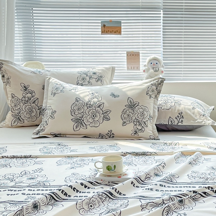 91家纺网 家纺一手货源 找家纺 涵宸家纺 2024新款全棉小清新印花单品套件--单枕套 枕套-安曼