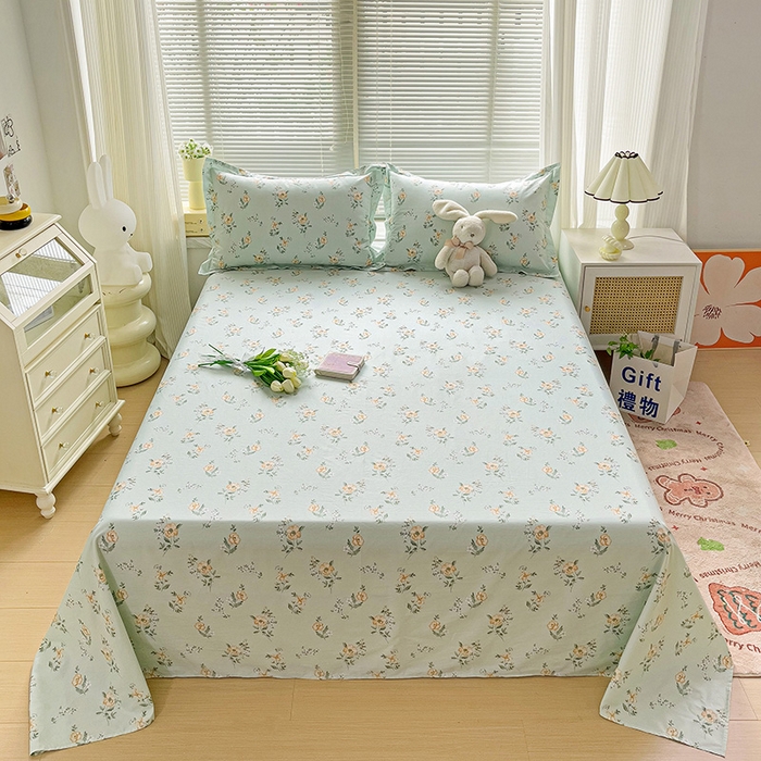 91家纺网 家纺一手货源 找家纺 大柏树 2025新款全棉13376印花四件套系列（可定制）-单床单 浅沫