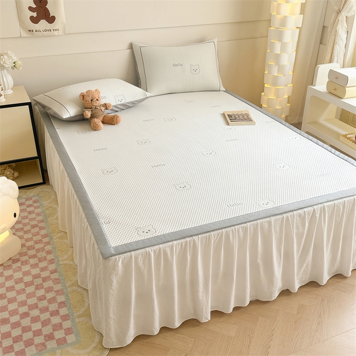 91家纺网 家纺一手货源 找家纺 慕尚家纺 2025新款卡通凉豆豆凉感冰丝席凉席 床席款-小熊