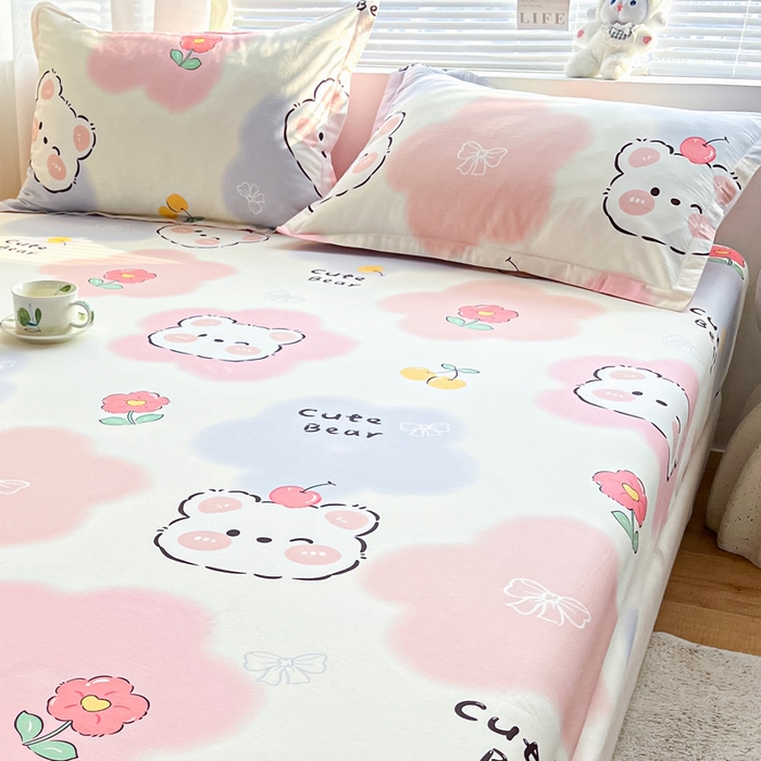 91家纺网 家纺一手货源 找家纺 涵宸家纺 2024新款全棉小清新印花单品套件--单枕套 枕套-萌萌彩