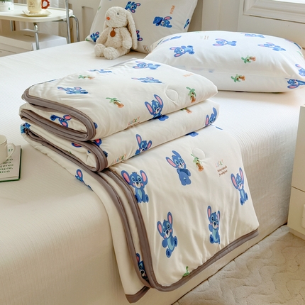 91家纺网 家纺一手货源 找家纺 （总）美派工厂店 2024新款A类小清新针织棉印花夏被