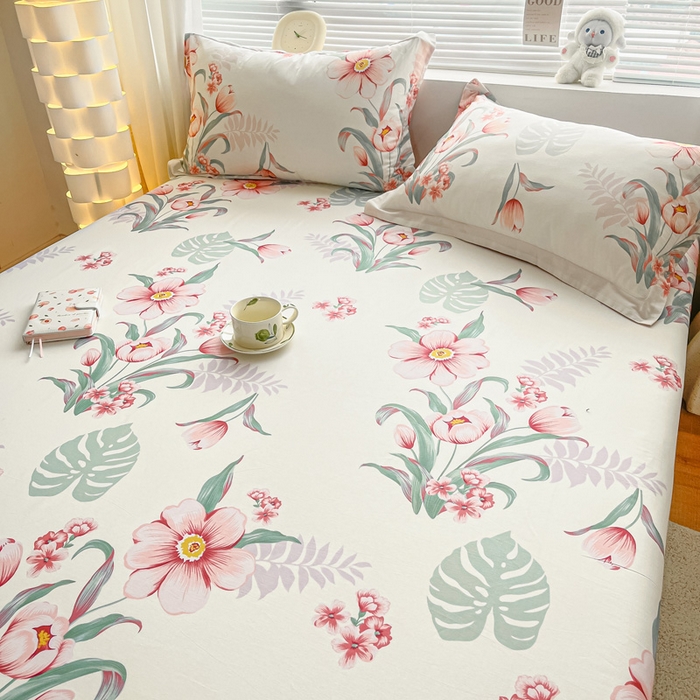 91家纺网 家纺一手货源 找家纺 涵宸家纺 2024新款全棉小清新印花单品套件--单床单 床单-长歌行