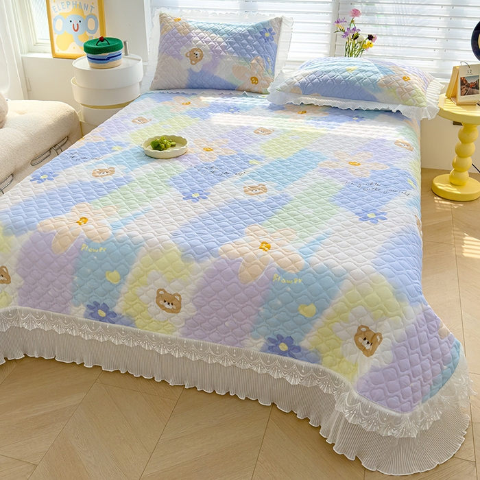 91家纺网 家纺一手货源 找家纺 冬然 2023新款全棉床盖纯棉床盖夹棉床单全棉床单纯棉床单油彩画