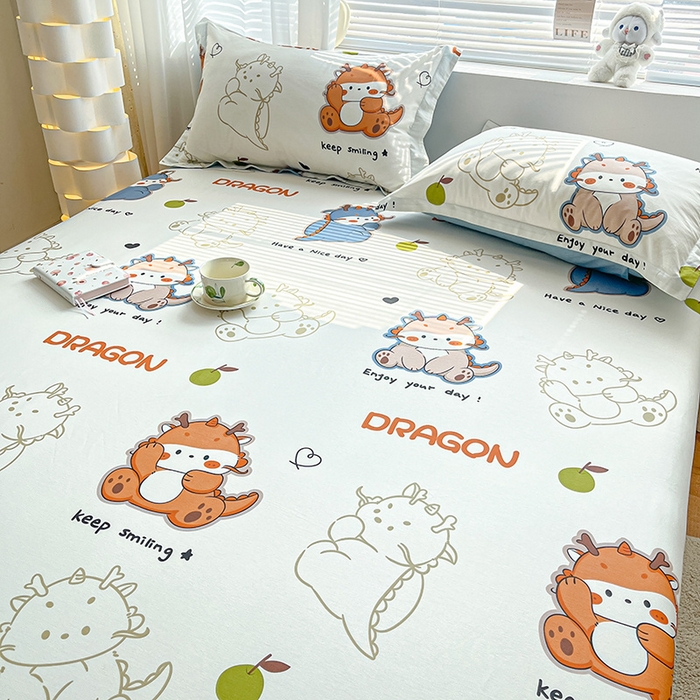 91家纺网 家纺一手货源 找家纺 涵宸家纺 2024新款全棉小清新印花单品套件--单床笠 床笠-龙先生