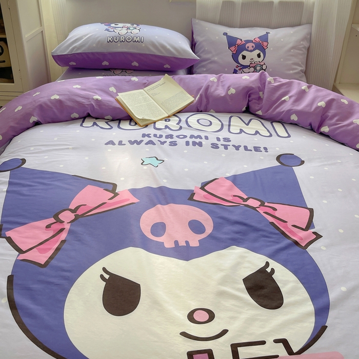 91家纺网 家纺一手货源 找家纺 星座 2025大版全棉三丽鸥四件套 魔法库洛米