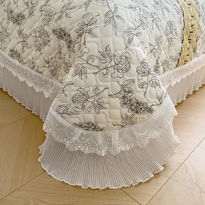 91家纺网 家纺一手货源 找家纺 冬然 2023新款全棉床盖纯棉床盖夹棉床单全棉床单纯棉床单水墨画