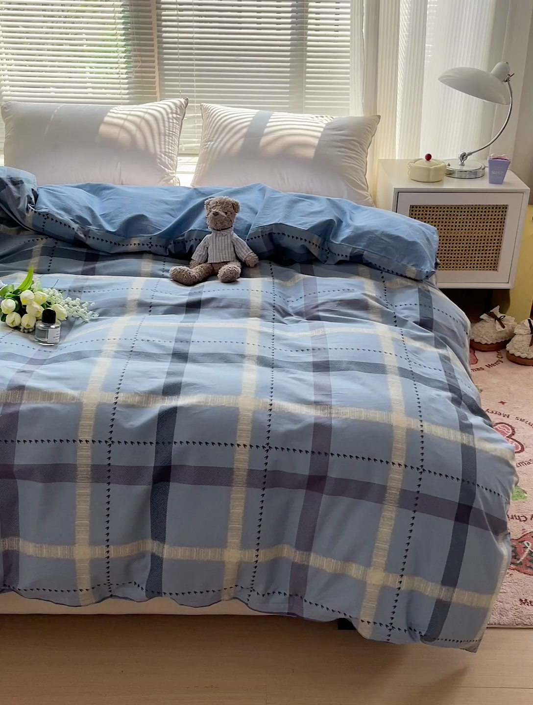 91家纺网 家纺一手货源 找家纺 大柏树 2025新款全棉13376印花四件套系列（可定制）-单被套 卡洛塔-蓝