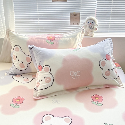 91家纺网 家纺一手货源 找家纺 （总）涵宸家纺 2024新款全棉小清新印花单品套件--单枕套