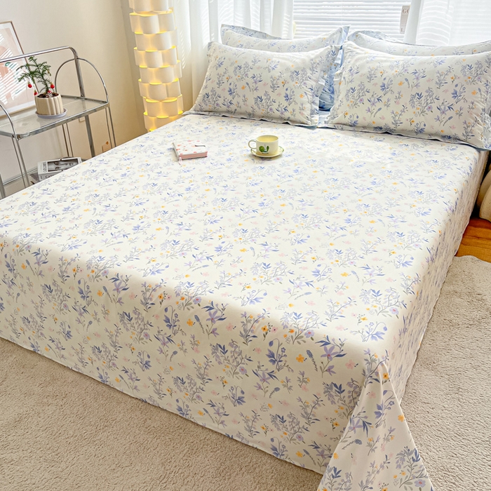 91家纺网 家纺一手货源 找家纺 涵宸家纺 2024新款全棉小清新印花单品套件--单床单 床单-云梦泽