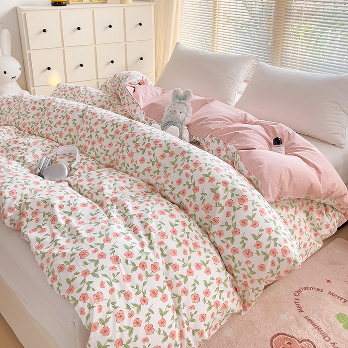 91家纺网 家纺一手货源 找家纺 大柏树 2025新款全棉13376印花四件套系列（可定制）-单被套 春晴