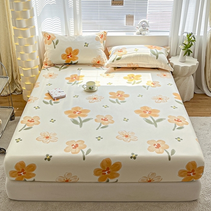 91家纺网 家纺一手货源 找家纺 （总）涵宸家纺 2024新款全棉小清新印花单品套件--单床笠