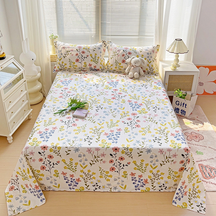 91家纺网 家纺一手货源 找家纺 大柏树 2025新款全棉13376印花四件套系列（可定制）-单床单 云梦花都