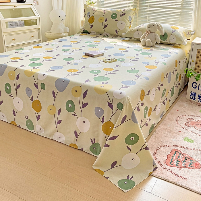 91家纺网 家纺一手货源 找家纺 大柏树 2025新款全棉13376印花四件套系列（可定制）-单床单 娜然