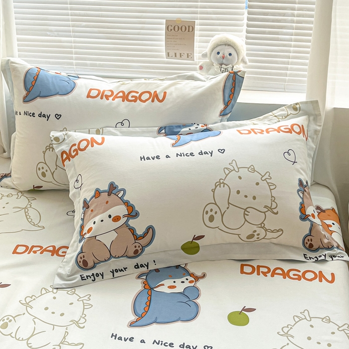 91家纺网 家纺一手货源 找家纺 涵宸家纺 2024新款全棉小清新印花单品套件--单枕套 枕套-龙先生