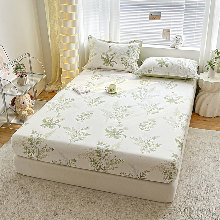 91家纺网 家纺一手货源 找家纺 涵宸家纺 2024新款全棉小清新印花单品套件--单床笠 床笠-金秋