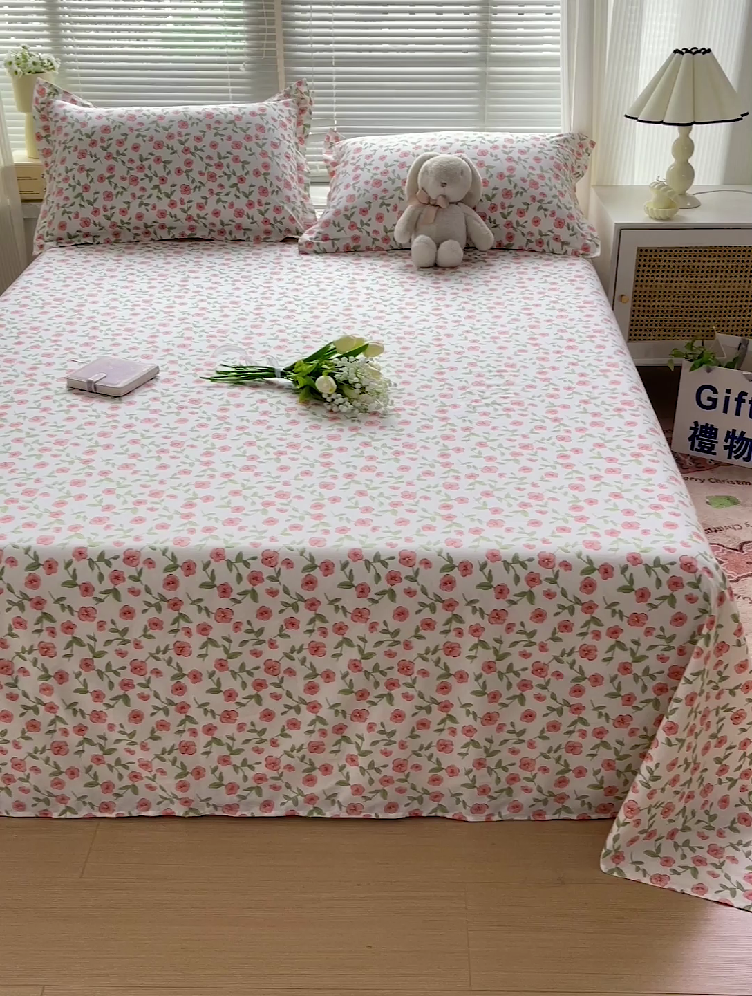 91家纺网 家纺一手货源 找家纺 大柏树 2025新款全棉13376印花四件套系列（可定制）-单床单 春晴