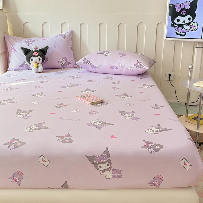 91家纺网 家纺一手货源 找家纺 博雅 2024新款三丽鸥正版授权全棉活性印花单床笠 辛巴与库洛米