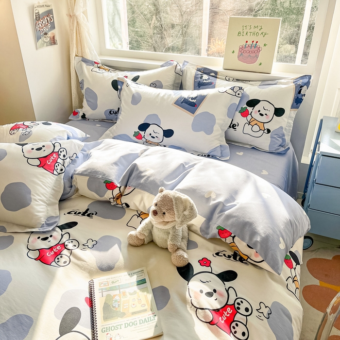 91家纺网 家纺一手货源 找家纺 涵宸家纺 2024新款全棉小清新印花单品套件--单被套 奥利心